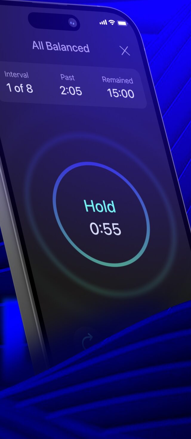 Clean-X breath-hold timer during a session
