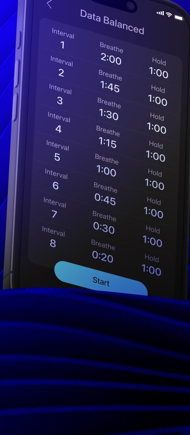 A Clean-X programme: eight timed breathe-and-hold intervals